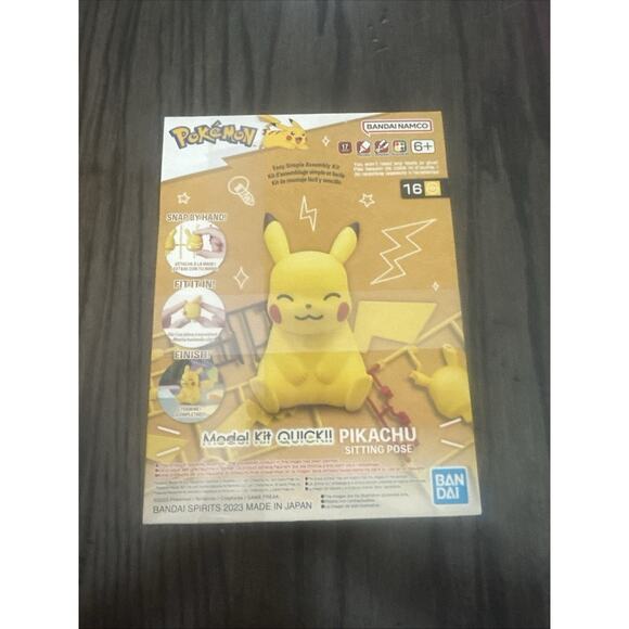 Pokémon Model Kit Quick - Pikachu Sitting Pose by Bandai Namco - Picture 1 of 3